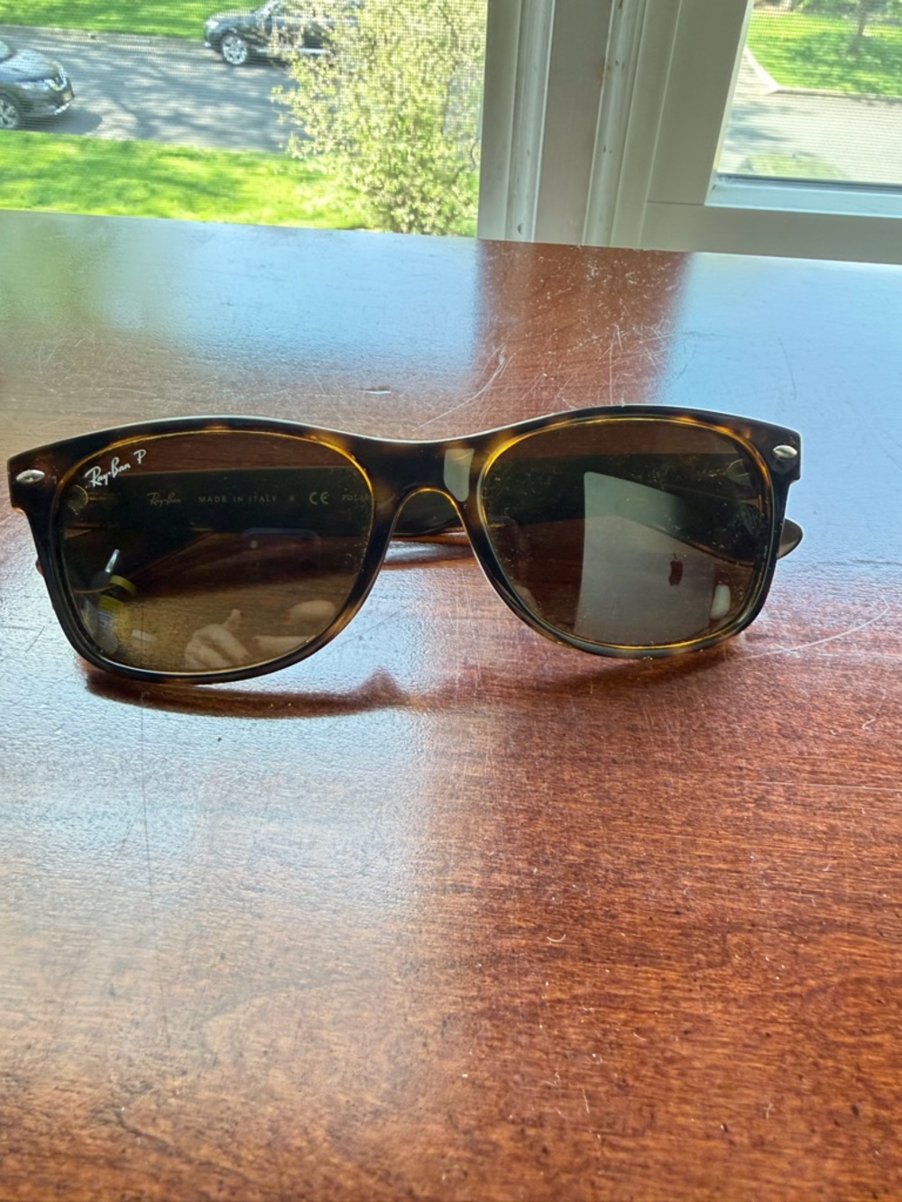 RayBan New Wayfarer Tortoiseshell Polarized Sunglasses - Brown Lenses